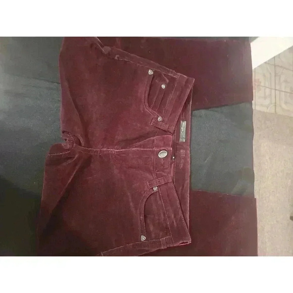 Kut From The Kloth Wine Red Corduroy Skinny Pants 5 Pocket Size 6 - Picture 2 of 5